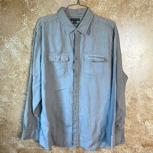 Light gray long sleeve linen shirt